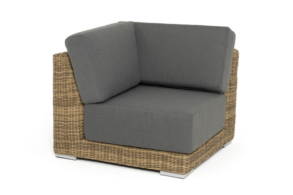 "Капри" модуль диванный угловой с подушками, цвет соломенный