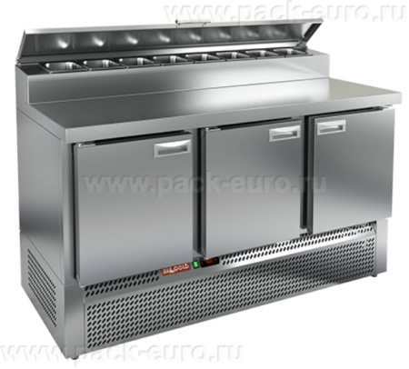 PZE2-111/GN (1/6H) стол для пиццы охл.(+2+10), 3 двери, 1485х700х850мм, ниж.распол.агрегата, арт. 286754 от компании Европактрейд