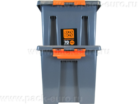 Ящик сплошной 589×396×355 мм, объем 70 л., арт.: Rox Box PRO 70Д, антрацит, код: 25342, арт. Rox Box PRO 70Д