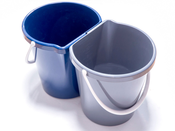 Система многофункциональная "Два ведра" 12л+12л серо-синий, арт. СМ "Два ведра" серо-синий
