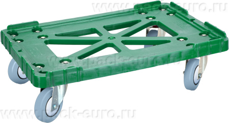 Тележка 600х400 серые резиновые колеса, Россия  зелёный, арт. 508-2