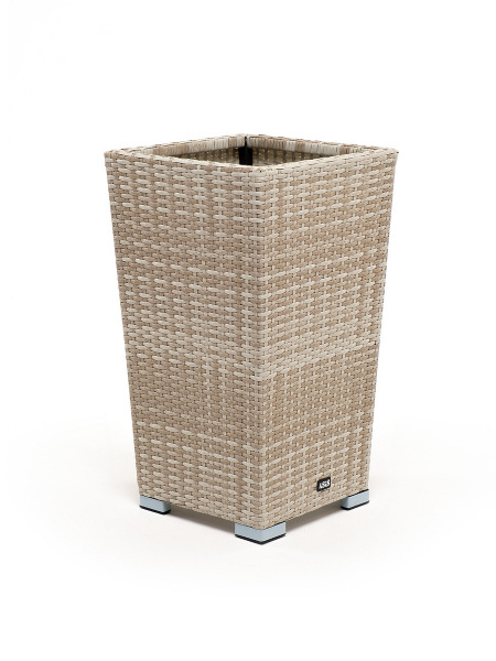 "Капучино" кашпо для цветов плетеное из искусственного ротанга, цвет бежевый