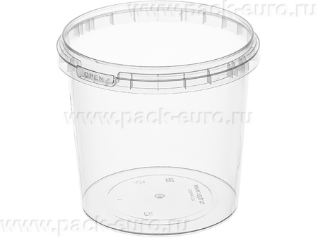 Ведро 1л. круглое, d-131мм, с прозрачной крышкой, код: 28880, арт. ВП 1 d-131 мм (В)