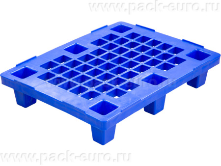 Паллет 800х600х150 перфорированный, на ножках  синий, арт. IR 680 P синий