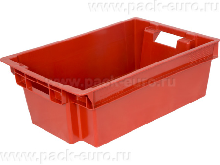 Ящик сплошной 600×400×200 мм, объем 37 л., арт.: 206 м (1,7) мск, красный, код: 28434, арт. 206 МСК