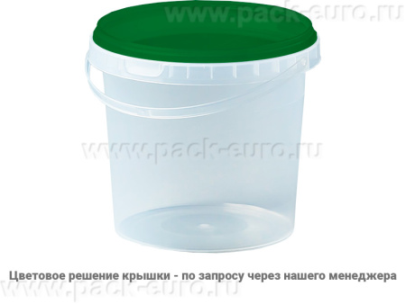 Ведро пластиковое 1 литр с крышкой, арт. ВП 1 прозр new, код: 23551, арт. ВП 1 прозр new