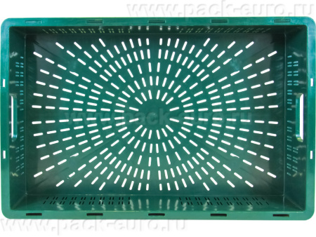 Ящик перфорированный 600×400×100, арт.: 6410-02, объём 20, зелёный, код: 23651, арт. 6410-02