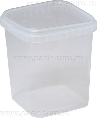 ВЕДРО КВАДРАТНОЕ 1,5л ВК-3 прозрачное, арт. ВПк 1,5м