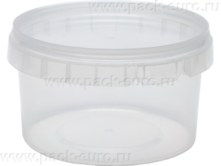 Контейнер 0,240л. круглый  d-95 мм, с прозрачной крышкой  прозрачный, арт. КН-240- d-95 мм