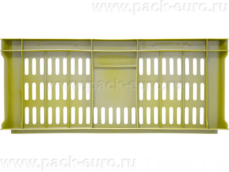 Ящик перфорированный 600×400×250, арт.: 201, объём 46, жёлтый, код: 00373, арт. 201
