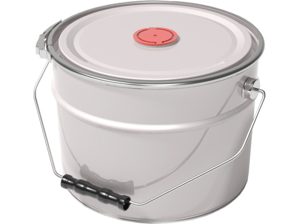 Ведро металл 10л. с крышкой и обручем, с крышкой берикап 57мм белый, арт. ВМо 10б берикап 57мм 