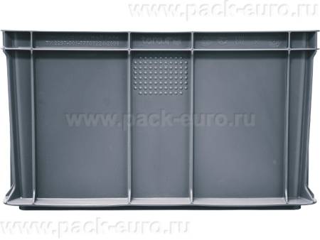 Ящик сплошной 400×300×230 мм, объем 21.6 л., арт.: 703.03.02, серый, код: 19543, арт. 703.03.02