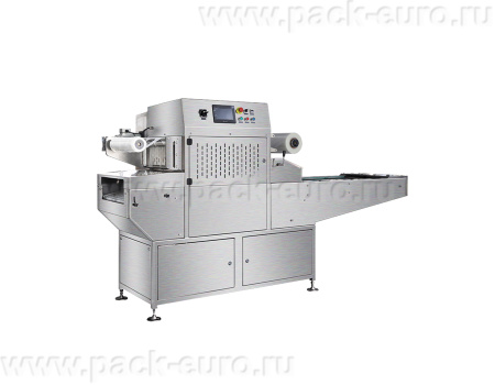 Автоматический конвейерный запайщик лотков с функцией вакуумизации и газации HVT-450A/4 V2 (210*148 нерж., скин, дв. ст. 100м3/ч)