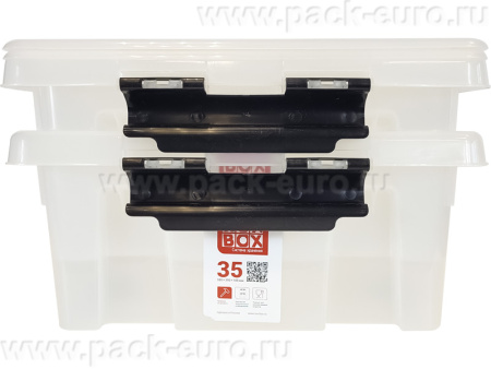 Ящик сплошной 580×390×180 мм, объем 35 л., арт.: Rox Box 35, прозрачный, код: 18708, арт. Rox Box 35