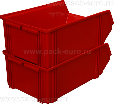 Ящик сплошной 500×310×183 мм, объем 28.37 л., арт.: 7965, красный, код: 00569, арт. 7965