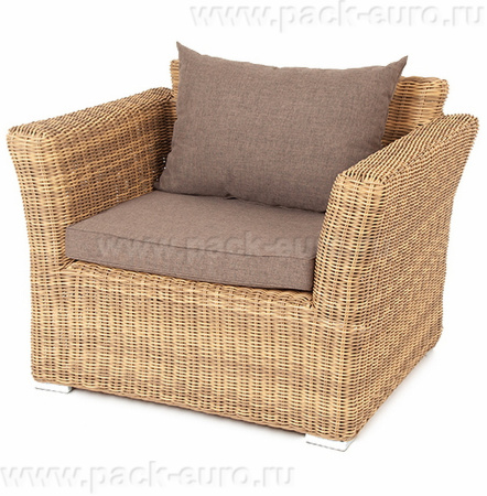 "Капучино" кресло из искусственного ротанга, цвет соломенный от компании Европактрейд