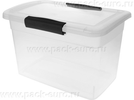 Ящик 370х274х222 14л. для хранения, с крышкой, на клипсах, код: 36188, арт. Keeplex Vision 14