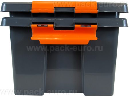 Ящик 500х390х255 с крышкой на клипсах, объем 36, прозрачный, код:28551, арт. Rox Box Home 36