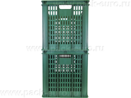 Ящик перфорированный 600×400×410, арт.: 203-1, объём 84, зелёный, код: 06956, арт. 203-1
