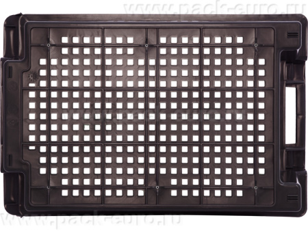 Ящик перфорированный 600×400×200, арт.: 102, объём 37, чёрный, код: 00342, арт. 102 ВС
