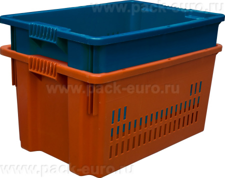 Ящик перфорированный 600×400×300 мм, объем 52 л., арт.: 602, зелёный, код: 05419, арт. 602
