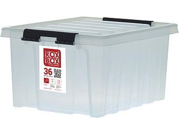 Ящик сплошной 500×390×250 мм, объем 36 л., арт.: Rox Box 36, прозрачный, код: 18706, арт. Rox Box 36