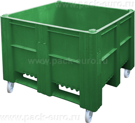 BoxPallet 1200х1000х900 мм сплошной на колесах зеленый, арт. 11-100-WA ACE (Вар.1)