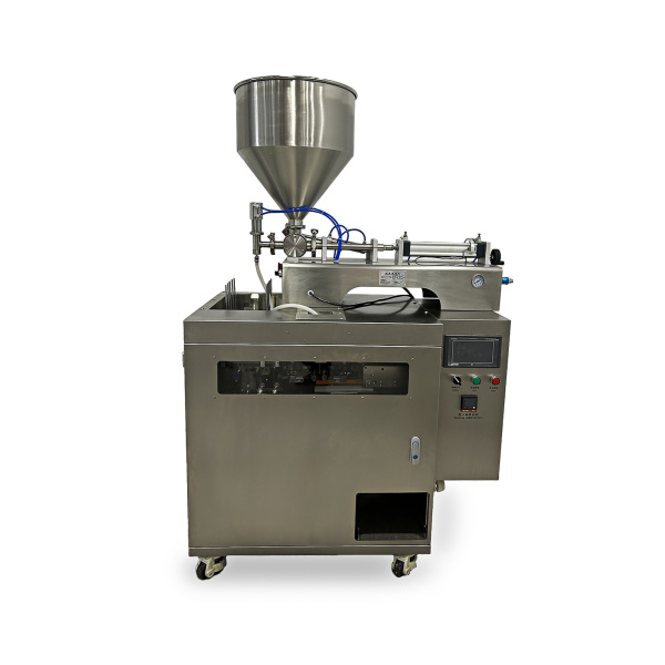 Мини дой-пак линия с поршневым дозатором HLDX-9018G Мини дой-пак линия с поршневым дозатором HLDX-9018G