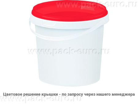 Ведро пластиковое 1 литр с крышкой, арт. ВП 1 бел new, код: 23040, арт. ВП 1 бел new