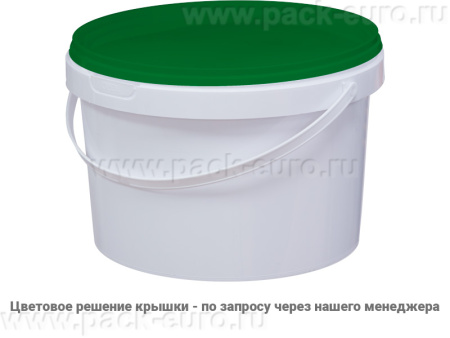 Ведро пластиковое 2.25 литра с пластиковой ручкой, арт. ВП 2,25, код: 03828, арт. ВП 2,25