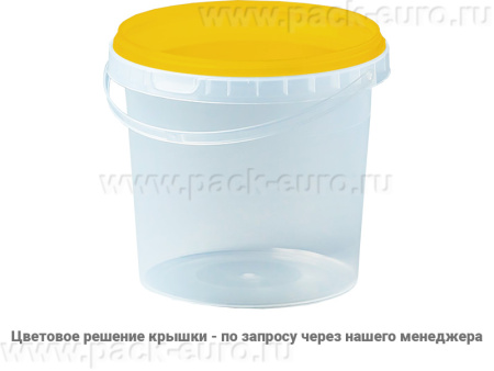 Ведро пластиковое 1 литр с крышкой, арт. ВП 1 прозр new, код: 23551, арт. ВП 1 прозр new