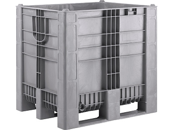 BoxPallet 1200х1000х1140 сплошной, на 3-х полозьях, арт. C-Box 1210 S (1140) серый, код: 23857, арт. C-Box 1210 S (1140) серый