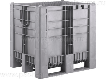 BoxPallet 1200х1000х1140 сплошной, на 3-х полозьях, арт. C-Box 1210 S (1140) серый, код: 23857, арт. C-Box 1210 S (1140) серый