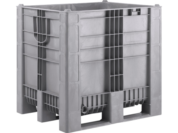 BoxPallet 1200х1000х1140 сплошной, на 3-х полозьях  серый, арт. C-Box 1210 S (1140) серый BoxPallet 1200х1000х1140 сплошной, на 3-х полозьях  серый, арт. C-Box 1210 S (1140) серый