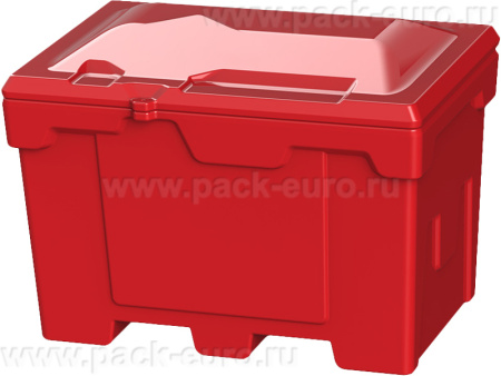 Контейнер для песка 500л. мороз. с крышкой цв. красный(красный), арт. КДП 500 красный