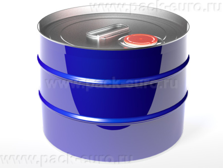 Бочка металл 10л. цилиндр, с ребром жесткости, с крышкой берикап 57мм  синий, арт. БМ 10 с ребром