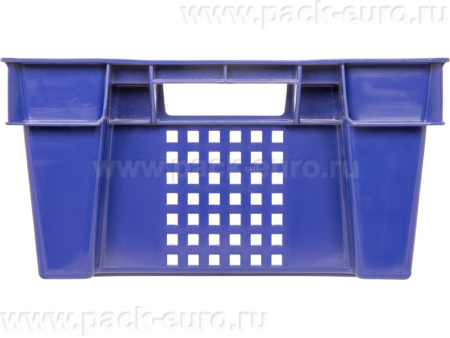 Ящик перфорированный 600×400×200, арт.: 102-1, объём 38, синий, код: 05435, арт. 102-1