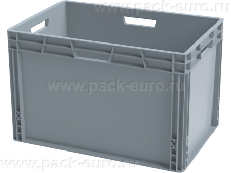 Ящик 600х400х320 сплошной, усиленное дно, серый, арт. SPK 6034