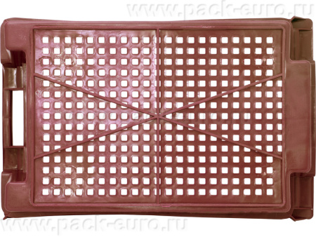 Ящик перфорированный 600×400×200, арт.: 102-У, объём 37, красный, код: 09228, арт. 102-У