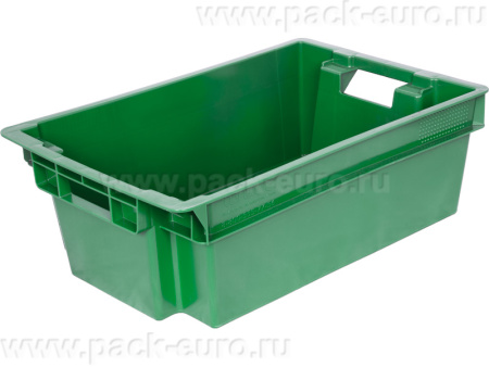 Ящик сплошной 600×400×200 мм, объем 37 л., арт.: 206 м (1,7) мск, зелёный, код: 28433, арт. 206 МСК