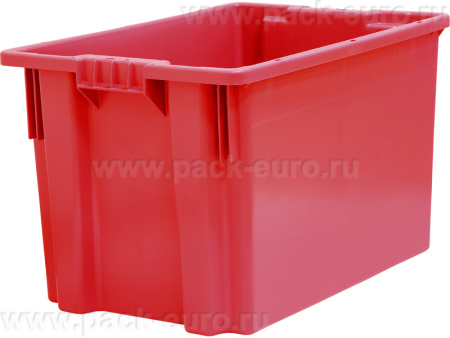 Ящик п/э 600х400х350 сплошной цв. серый(красный), арт. 603 ГД