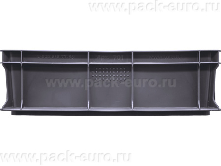 Ящик сплошной 400×300×120 мм, объем 10.6 л., арт.: 701.03.02, серый, код: 19193, арт. 701.03.02