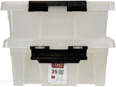 Ящик сплошной 580×390×180 мм, объем 35 л., арт.: Rox Box 35, прозрачный, код: 18708, арт. Rox Box 35