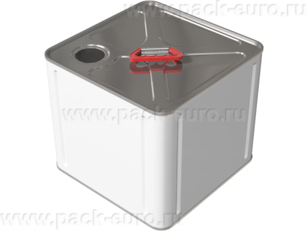 Канистра металл 10л. прямоугольная, с ручкой пластик, с отверстием под берикап 42мм, арт. КМ-10б без берикапа 42мм, код: 28835, арт. КМ-10б без берикапа 42мм