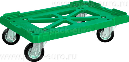 Тележка 600х400 чёрные резиновые колёса, Россия  зелёный, арт. 508