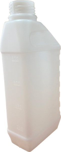 Бутыль-канистра п/э 1л  неокрашенная без пробки со шкалой уровня (прямоугольная), арт. ПБ 1-3 б/п изд 40