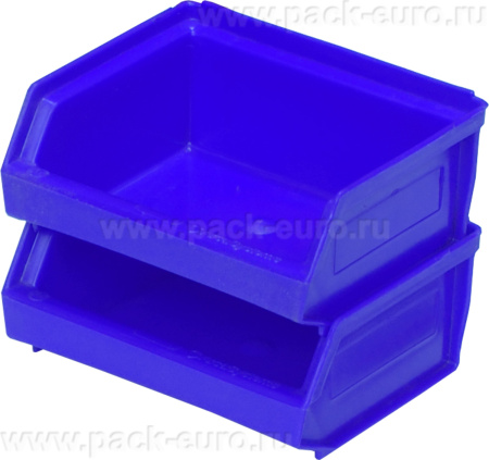 Ящик сплошной 96×105×45 мм, объем 0.45 л., арт.: 7924, синий, код: 02747, арт. 7924