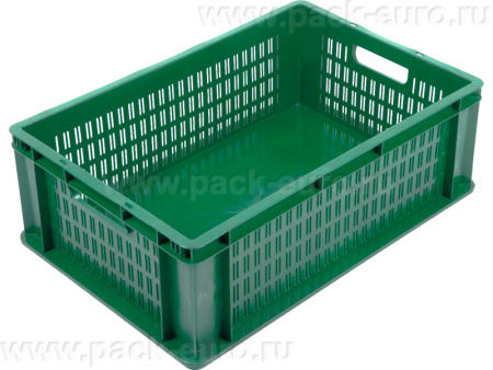Ящик перфорированный 600×400×200, арт.: 6420-21, объём 40, зелёный, код: 26729, арт. 6420-21