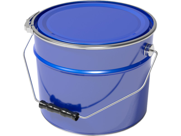 Ведро металл 15л. с крышкой, с обручем синий, арт. ВМо 15с 