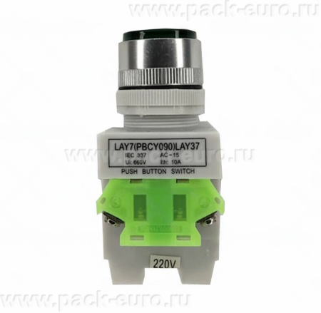 Кнопка LAY7 (PBCY090) LAY37 (зелёная, с фиксацией) купить в компании Европактрейд